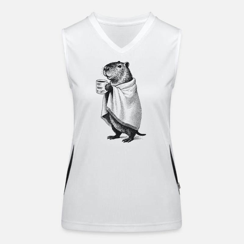 Don't Worry Be Cappy - Fall Winter Capybara Women's Functional Contrast Tank Top