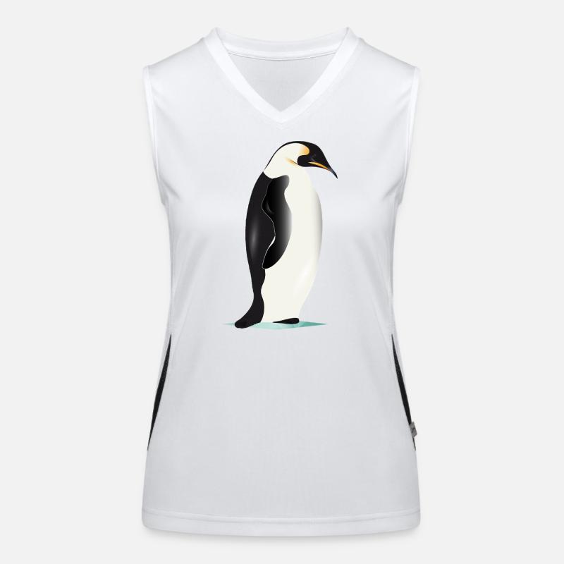 Élégant pingouin graphique sur glace Débardeur respirant contrasté Femme
