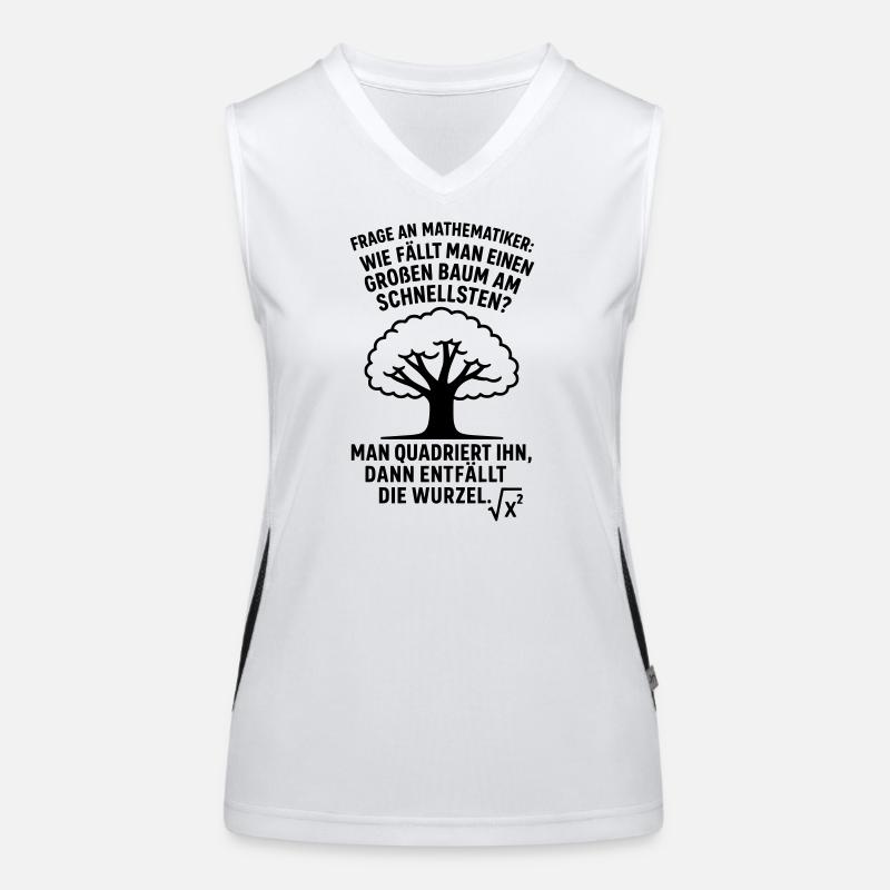 Mathematiker Witz Wurzel Baum fällen  Funktionelles Kontrast-Tank Top für Frauen