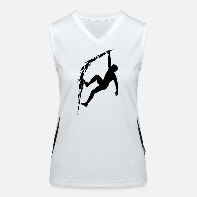 Climbing Silhouette Free Climbing Extreme Sport Mountain Women's Functional Contrast Tank Top