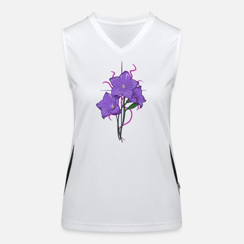 Fleur pourpre avec des aspects rose violet Débardeur respirant contrasté Femme