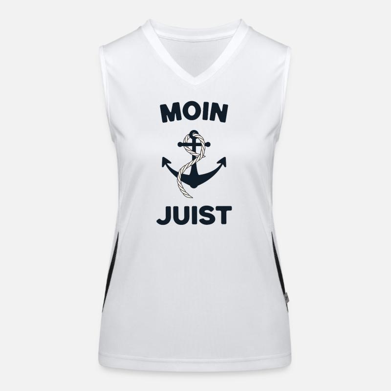 Moin Juist – Conception d’ancres maritimes Débardeur respirant contrasté Femme
