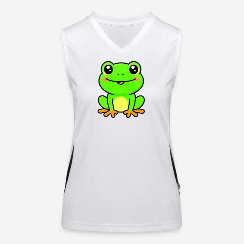 Bright Lime Frog Charm Women's Functional Contrast Tank Top