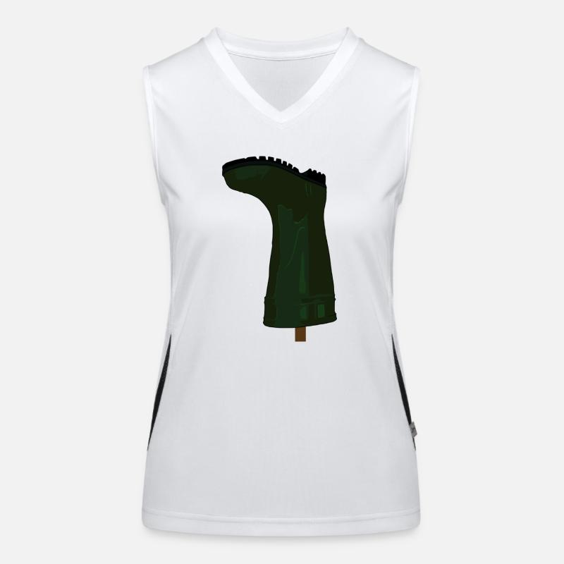 Rubber boots on the fence post is silent protest Women's Functional Contrast Tank Top