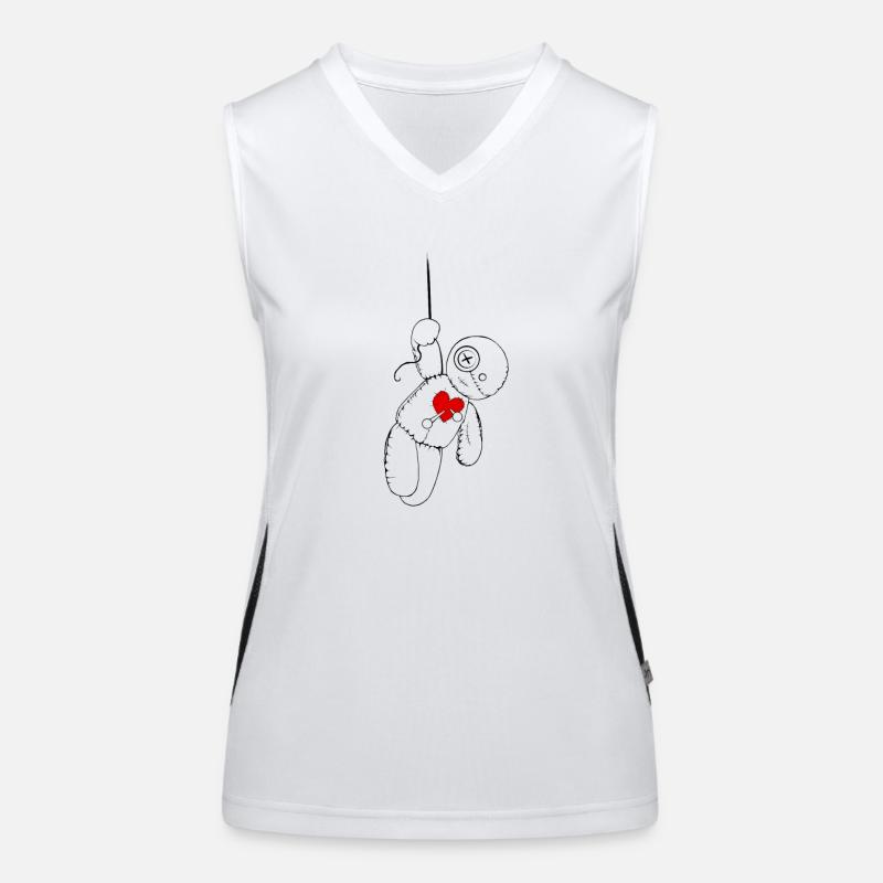 voodoo doll - Women's Functional Contrast Tank Top - white/black