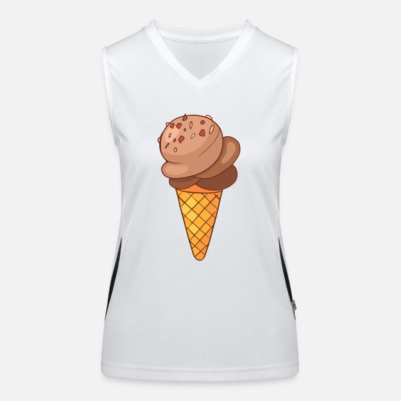 Eis Speiseeis Eiskrem Eiscreme Kugeleis Eisbecher Funktionelles Kontrast-Tank Top für Frauen