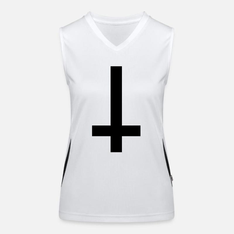 Cross Antichrist reversed 1c Women's Functional Contrast Tank Top