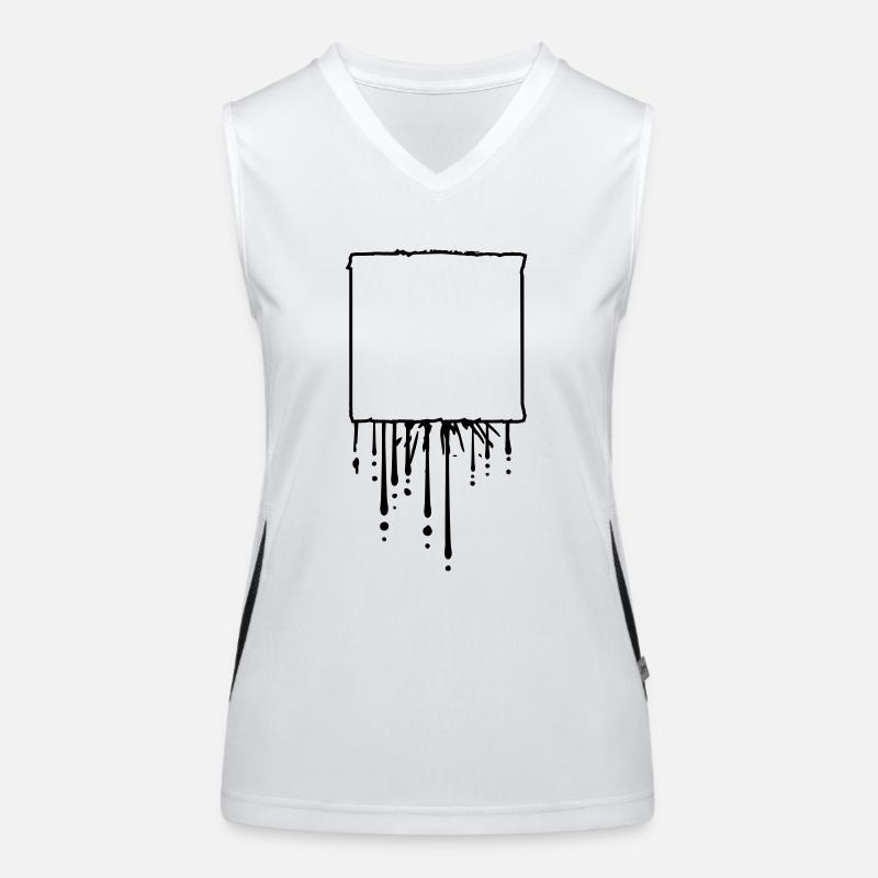 Text field square rectangle square sign frame T Women's Functional Contrast Tank Top