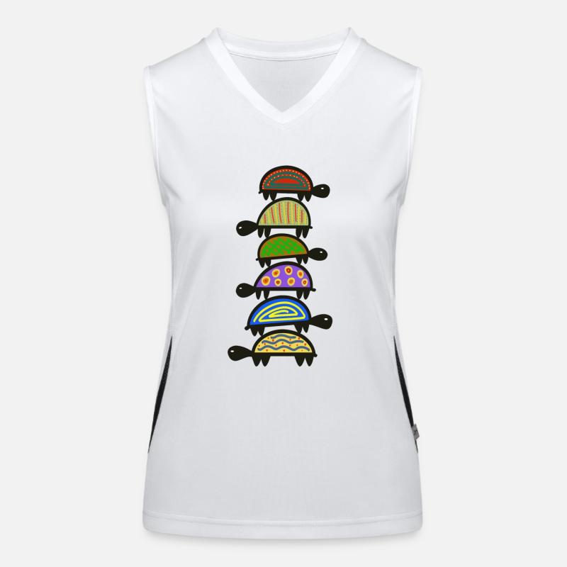 Turtle Tower Funktionelles Kontrast-Tank Top für Frauen
