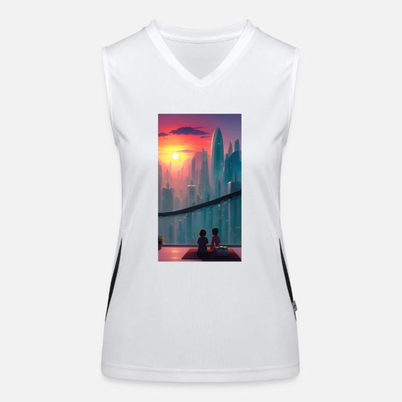 Kosmische Reflexion Funktionelles Kontrast-Tank Top für Frauen