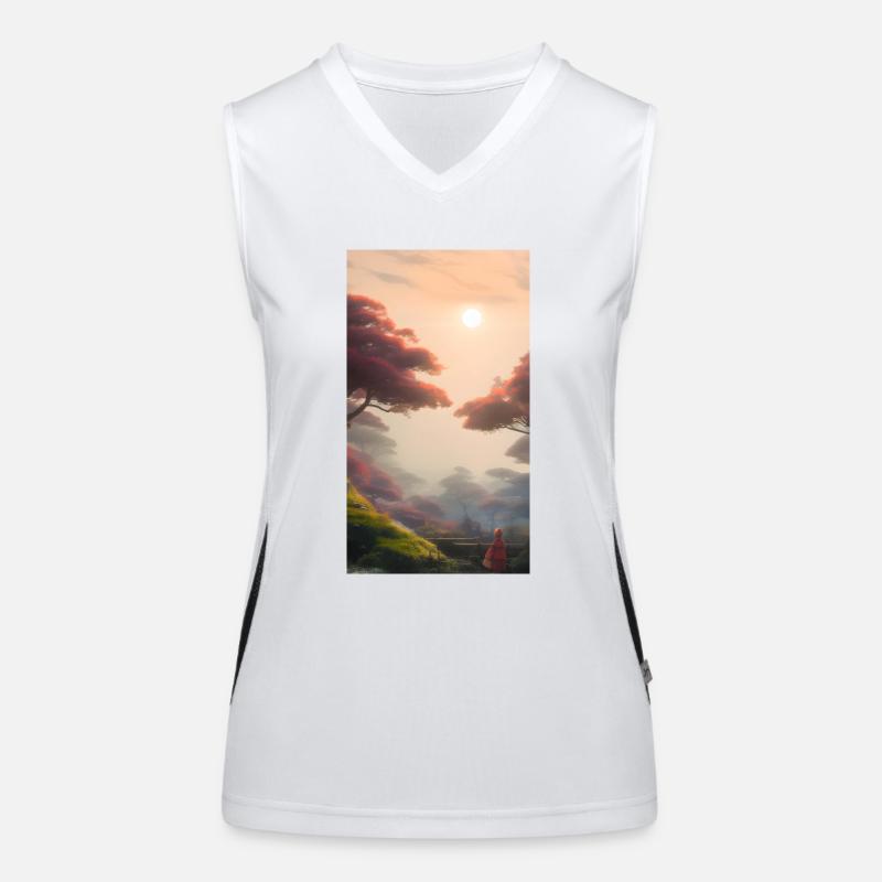 Celestial Melody - Women's Functional Contrast Tank Top - white/black
