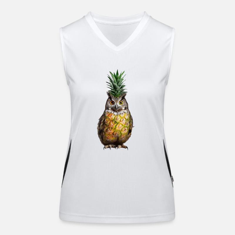 Eule Ananas Funktionelles Kontrast-Tank Top für Frauen