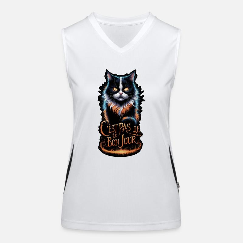 Angry cat - not on the right day Women's Functional Contrast Tank Top