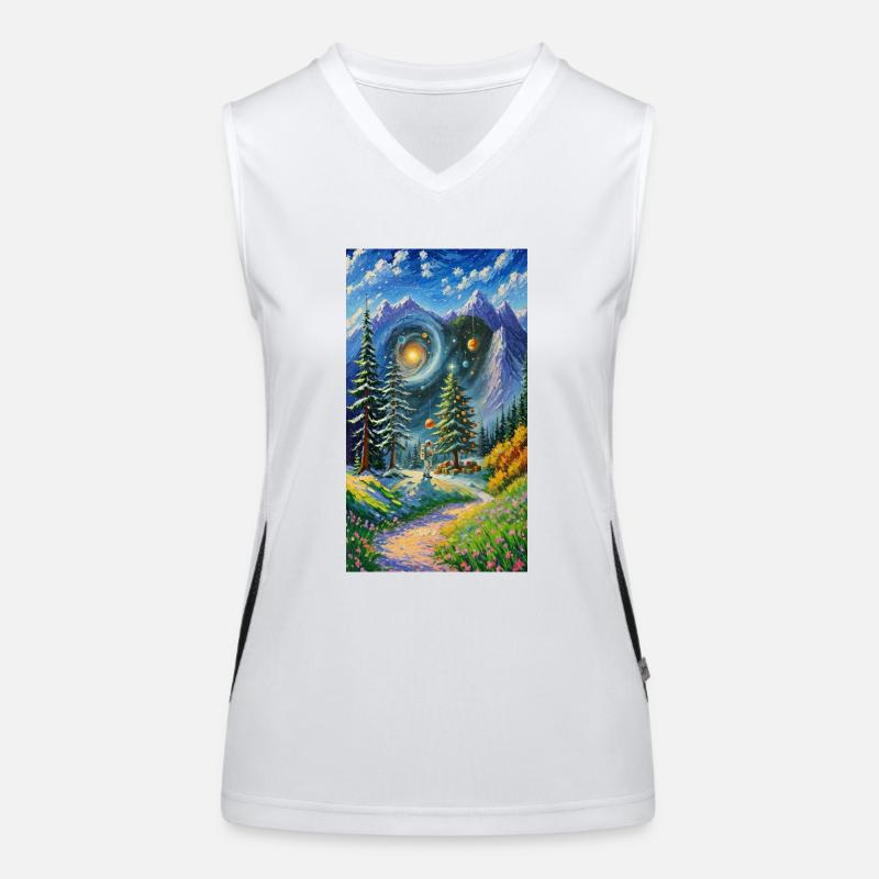 Arbre de Noël dans l’espace Arbre de Noël dans l’espace Débardeur respirant contrasté Femme