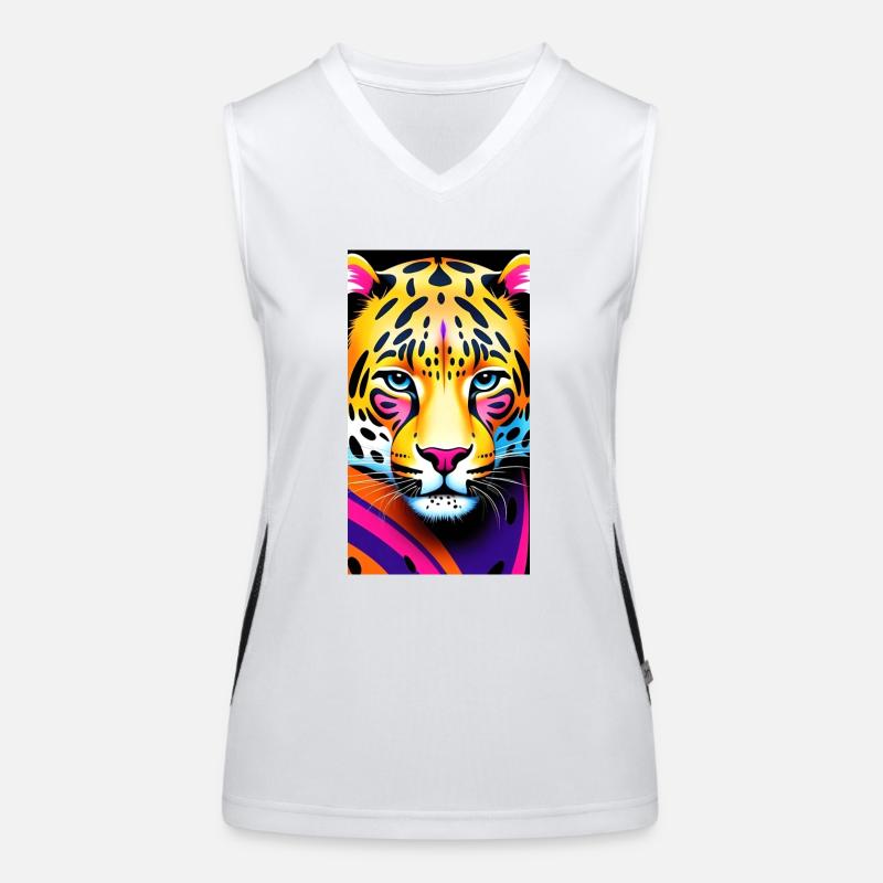 Leopard Front 1 Funktionelles Kontrast-Tank Top für Frauen