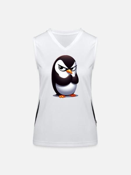 Penguin Funny Animals - Women's Functional Contrast Tank Top - white/black