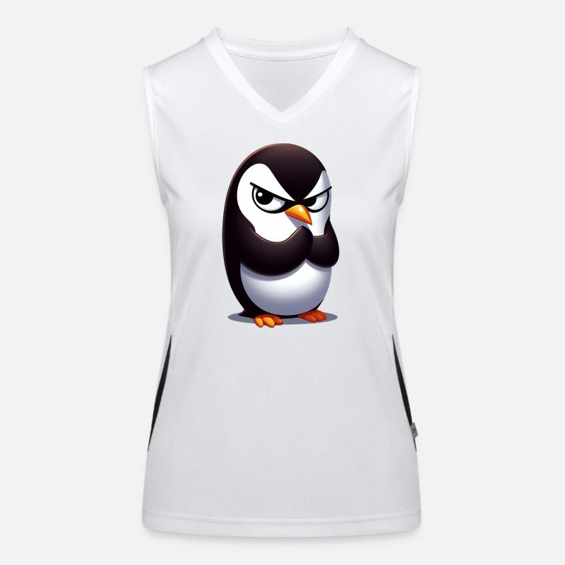 Penguin Funny Animals - Women's Functional Contrast Tank Top - white/black
