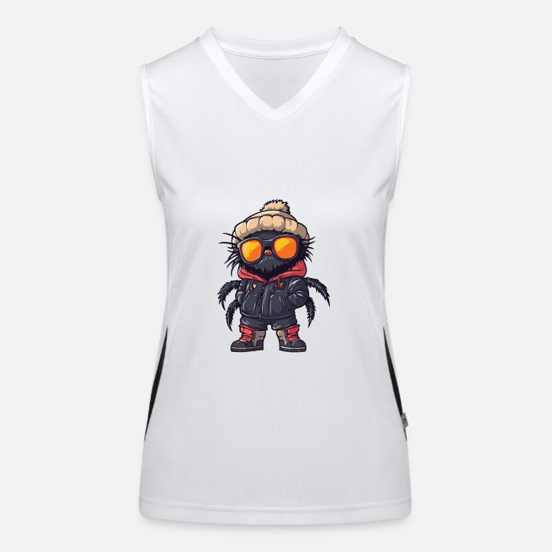 Tarantula Cool Comic Funktionelles Kontrast-Tank Top für Frauen