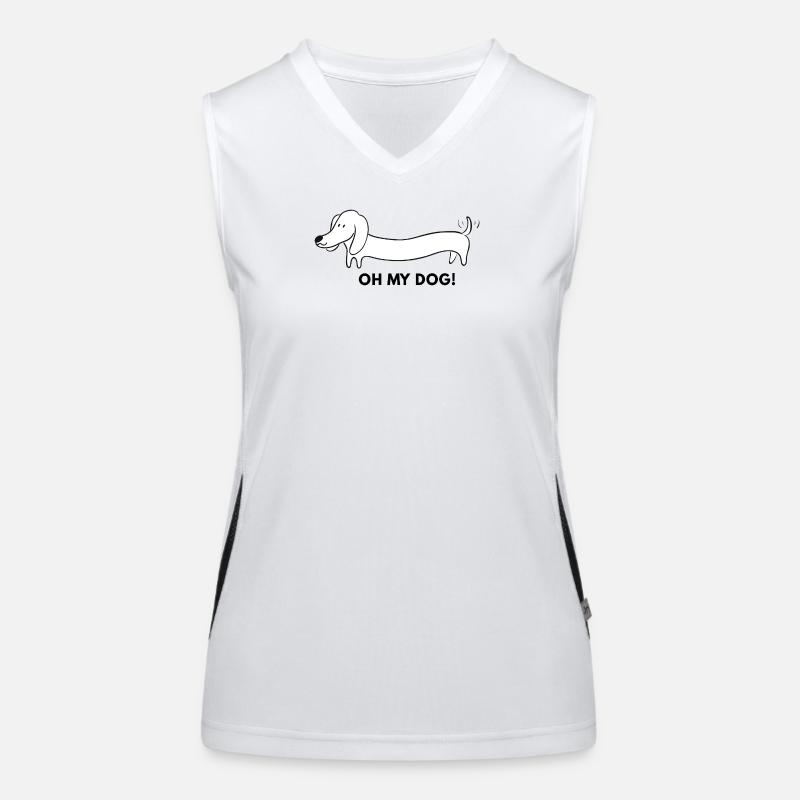 Dessin animé Long Teckel Débardeur respirant contrasté Femme