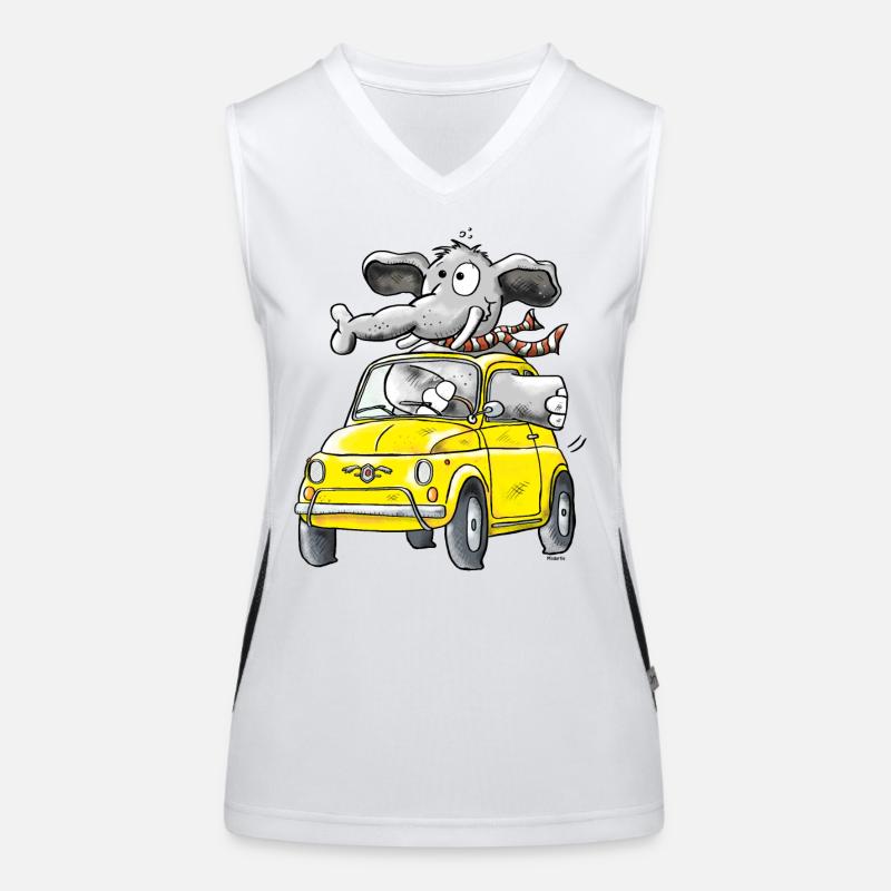Elefantenrollschuh - Auto Funktionelles Kontrast-Tank Top für Frauen