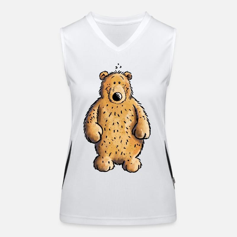 Dicker Braunbär - Bär - Teddy - Comic Funktionelles Kontrast-Tank Top für Frauen
