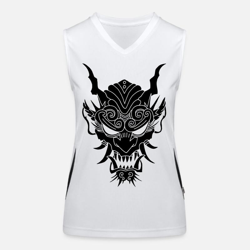 schwarzer Gothic-Dämon Funktionelles Kontrast-Tank Top für Frauen