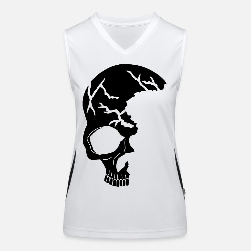 Schwarzer Halbschädel Funktionelles Kontrast-Tank Top für Frauen