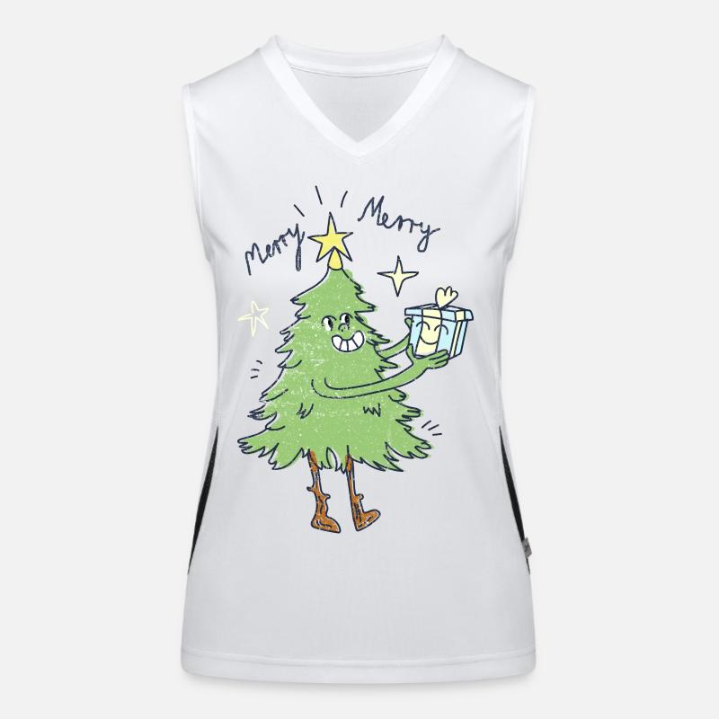 Weihnachtsbaum Funktionelles Kontrast-Tank Top für Frauen