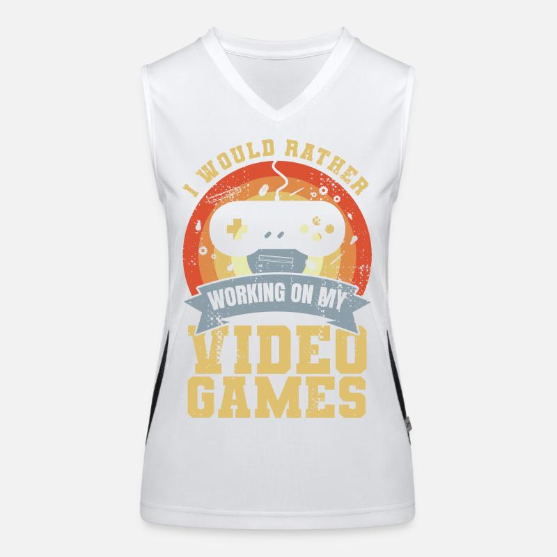 I'd rather work on video games Women's Functional Contrast Tank Top
