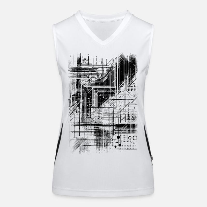 Stylish grunge pattern in black Women's Functional Contrast Tank Top