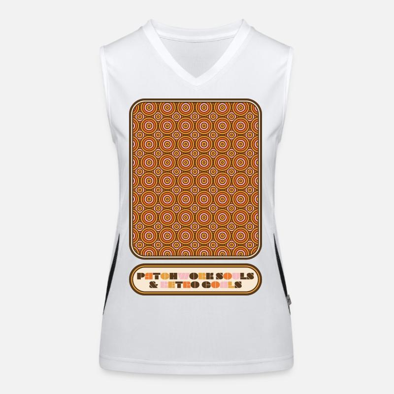 Patchwork Souls & Retro Goals – 70s Pattern Funktionelles Kontrast-Tank Top für Frauen