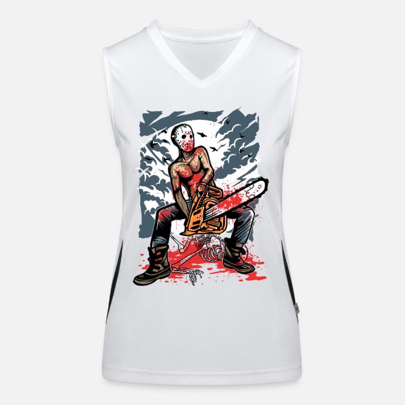 KETTENSÄGEN PSYCHO - Halloween Horror Geschenk Funktionelles Kontrast-Tank Top für Frauen