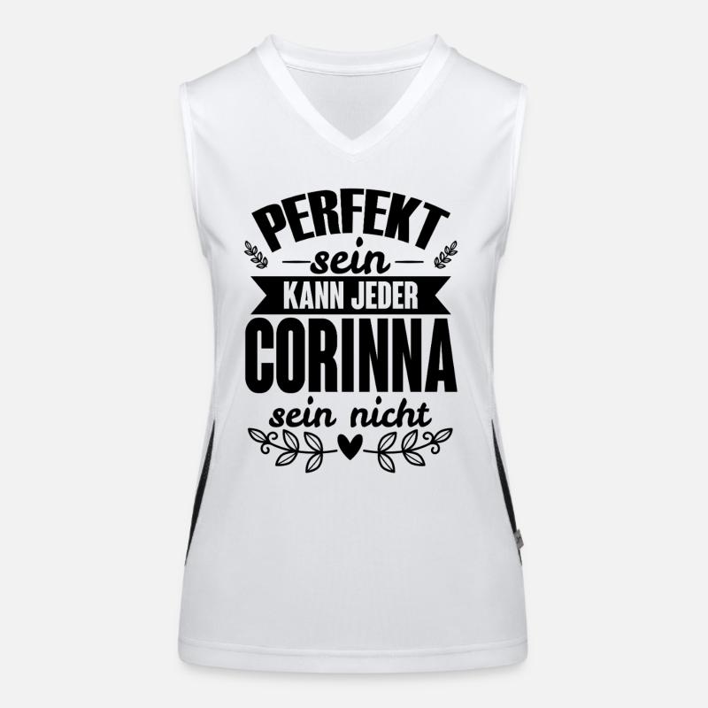 Corinna - Perfekt Sein Kann Jeder Corinna Nicht Funktionelles Kontrast-Tank Top für Frauen