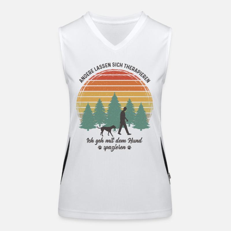 Herrchen Hund Gassi gehen Therapie Hundebesitzer Funktionelles Kontrast-Tank Top für Frauen