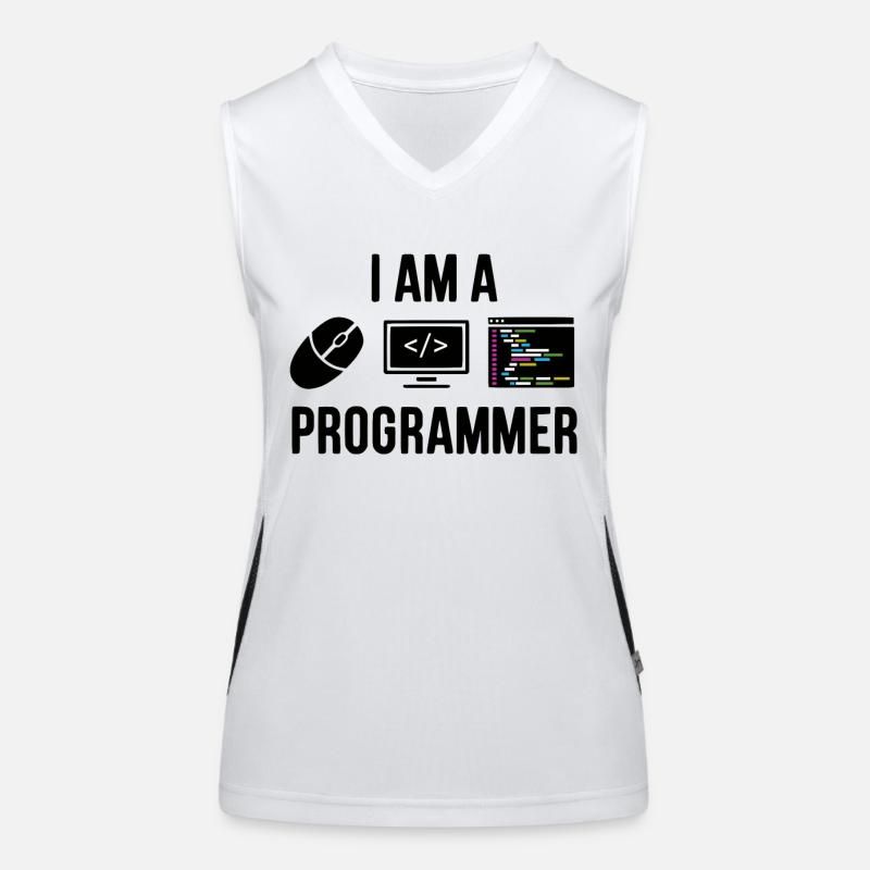 I Am a Programmer – Funny Gift for IT Fans Women's Functional Contrast Tank Top