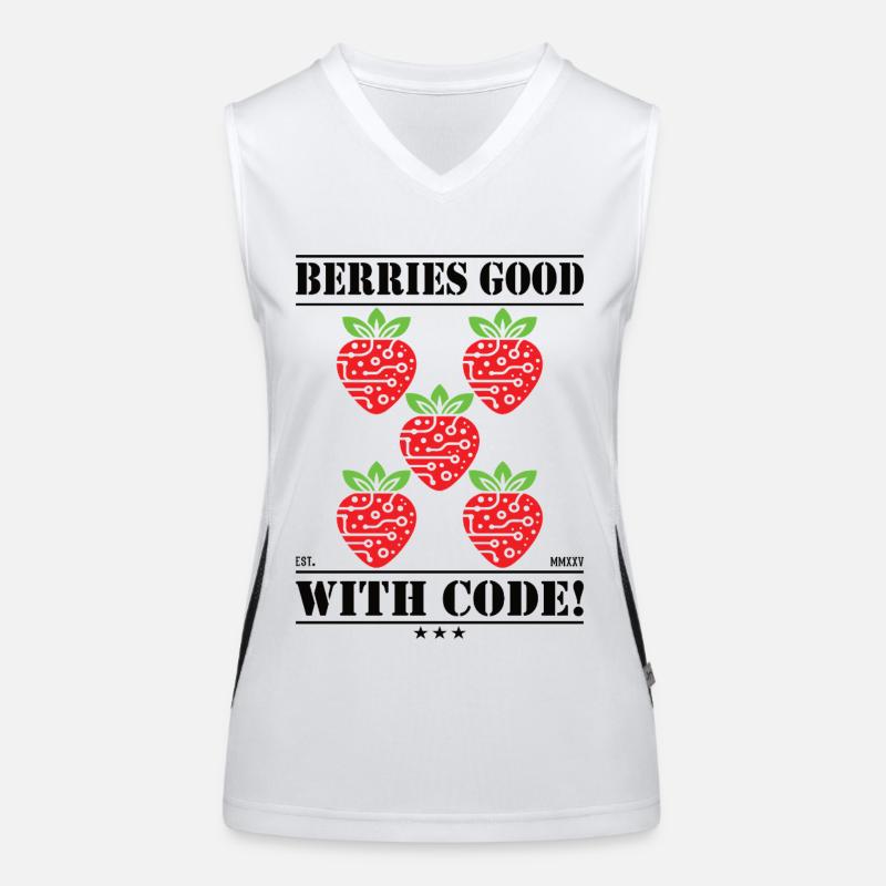 Berries Good with Code – Erdbeer & Programmieren Funktionelles Kontrast-Tank Top für Frauen