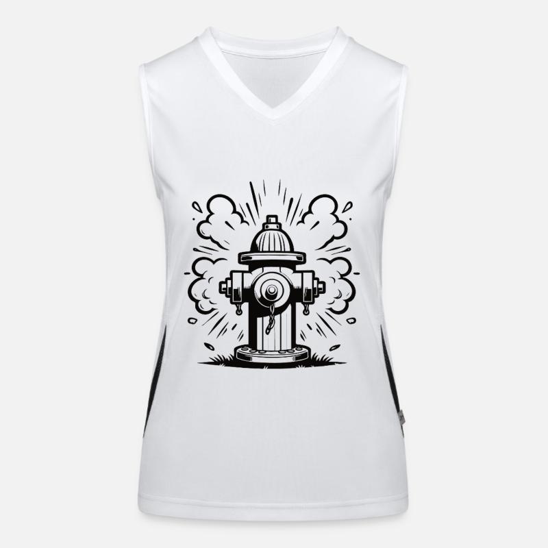 Retro Hydrant – Klassischer Hydranten Design Funktionelles Kontrast-Tank Top für Frauen