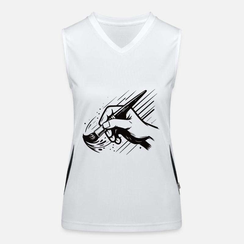 Conception de pinceaux – Exprimez la créativité Débardeur respirant contrasté Femme