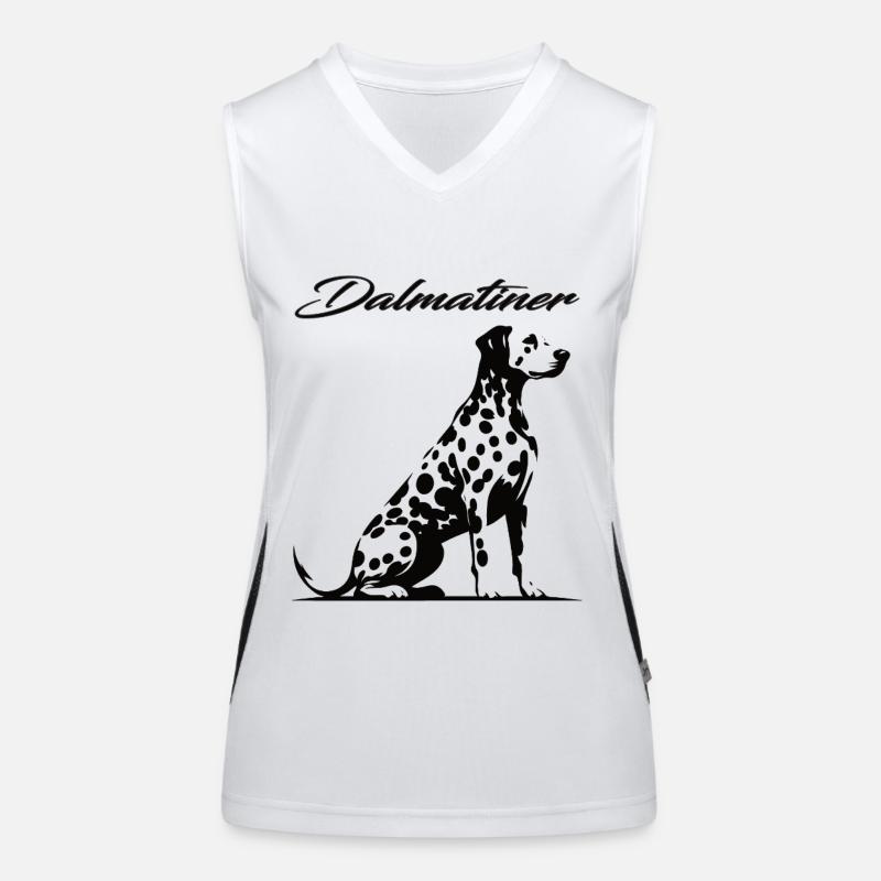 Dalmatien noble – Charme élégant à pois Débardeur respirant contrasté Femme