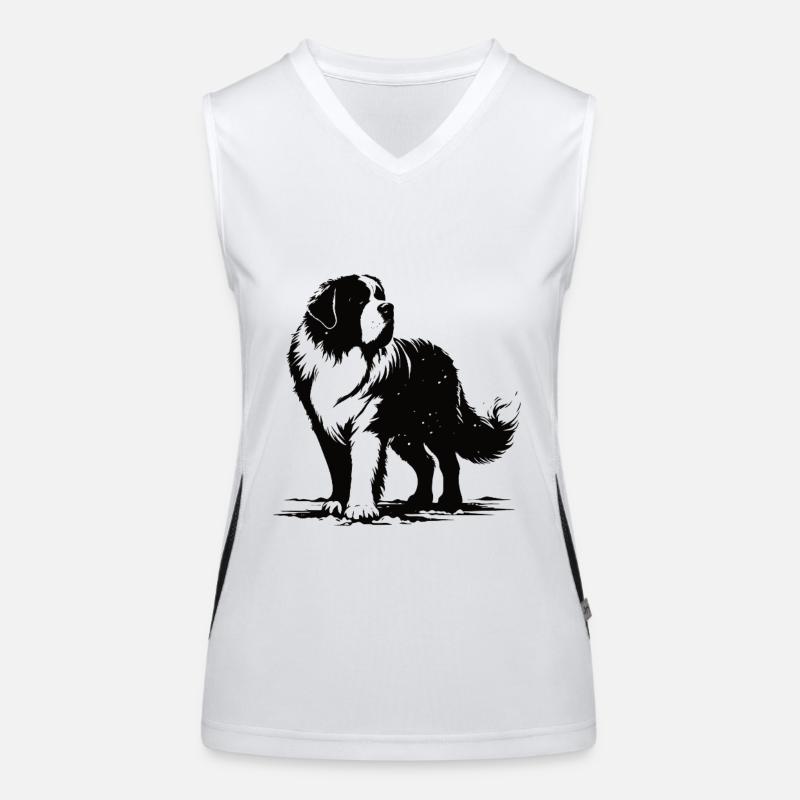 St. Bernard Design – Gentle Giant with Heart Women's Functional Contrast Tank Top
