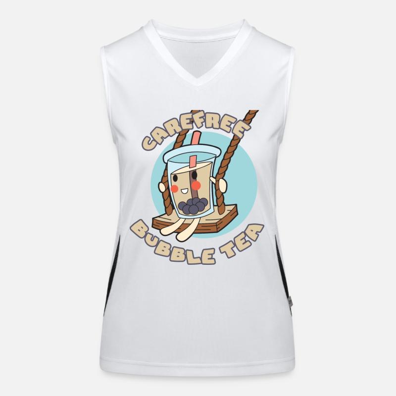 Sorgloser Bubble Tea Funktionelles Kontrast-Tank Top für Frauen