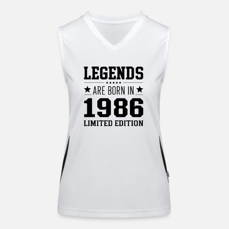 Legends Are Born In 1986 Édition limitée Débardeur respirant contrasté Femme