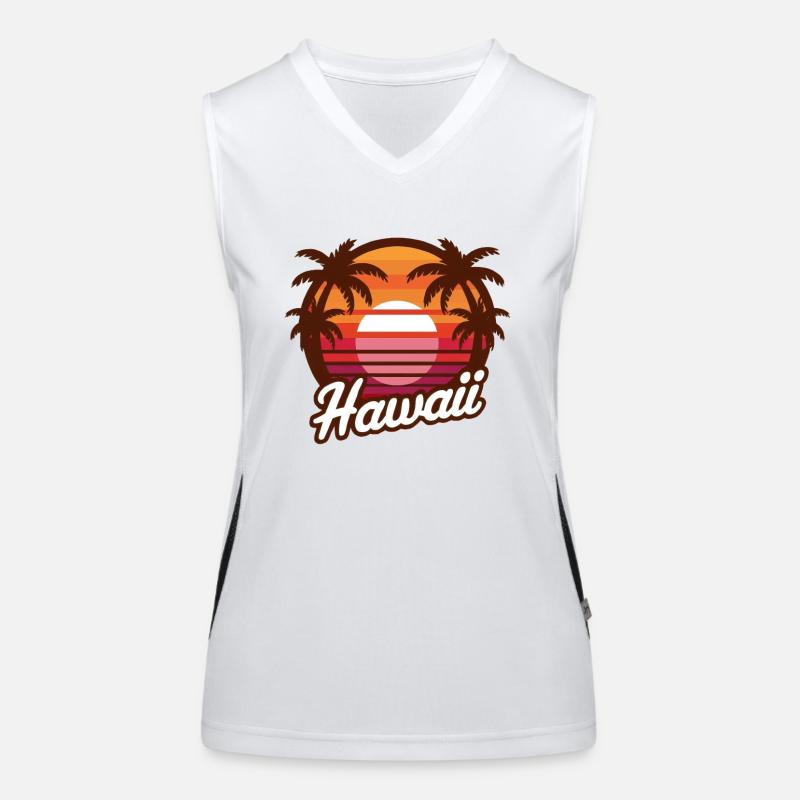 Hawaï Vintage Coucher de soleil Débardeur respirant contrasté Femme