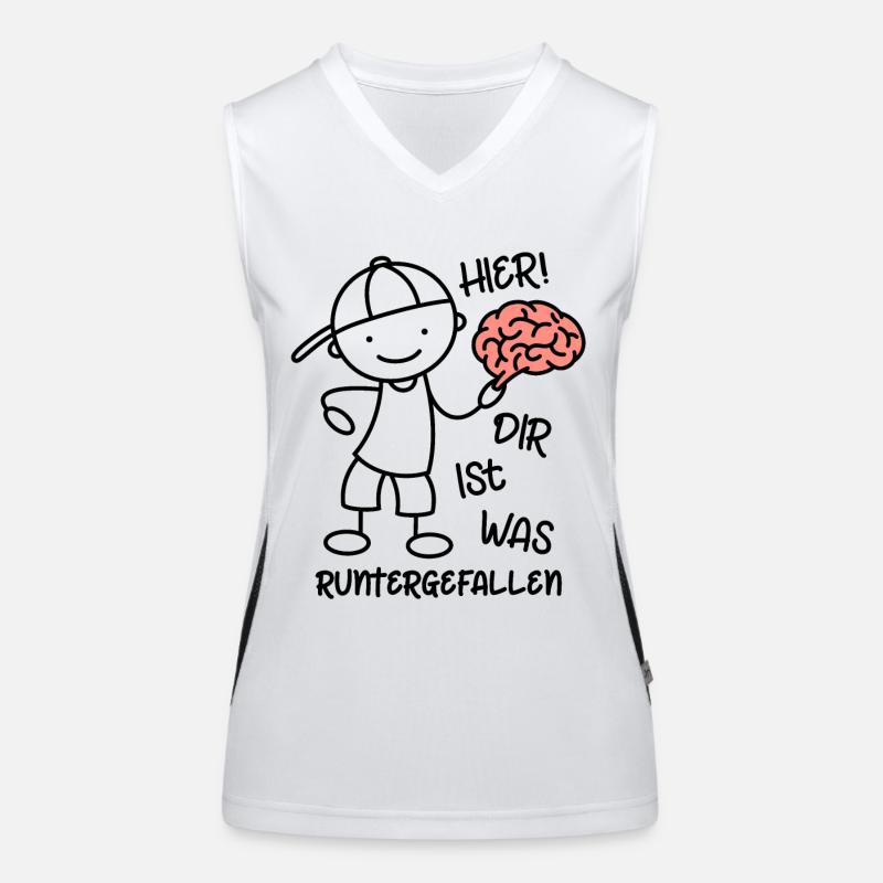 Hier! Dir ist was runtergefallen! Strichmännchen Funktionelles Kontrast-Tank Top für Frauen