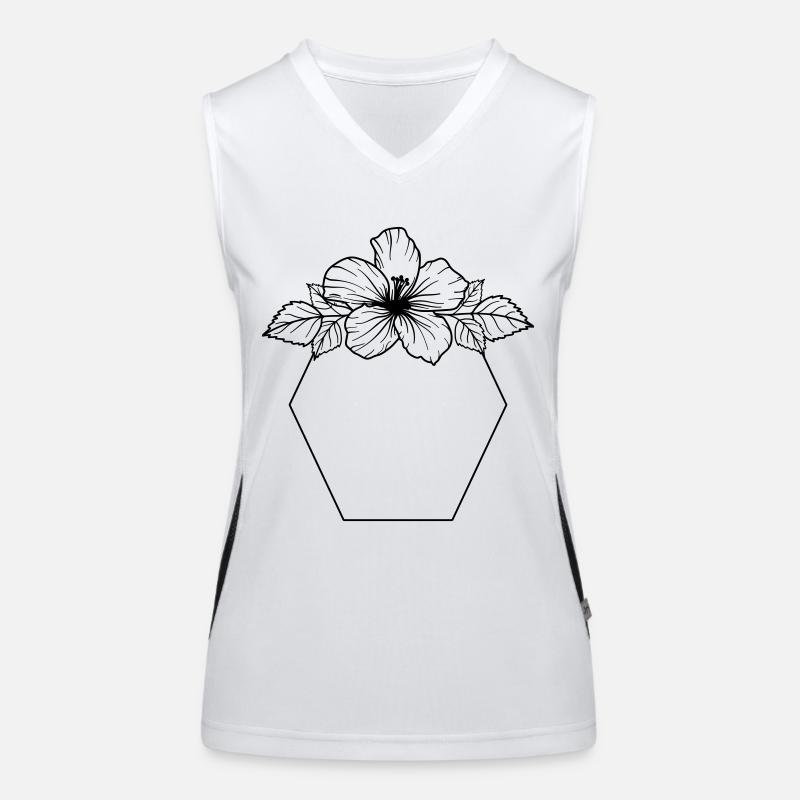 Hibiscus Boho Blume Handgemalt Funktionelles Kontrast-Tank Top für Frauen