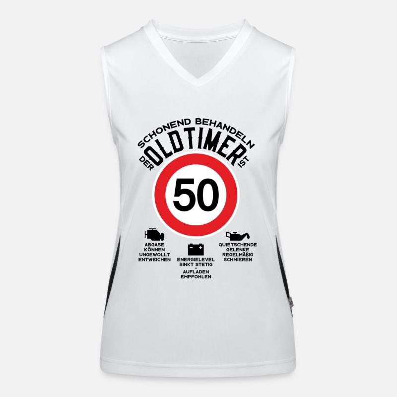 SCHONEND BEHANDELN 50. GEBURTSTAG OLDTIMER 1973 Funktionelles Kontrast-Tank Top für Frauen