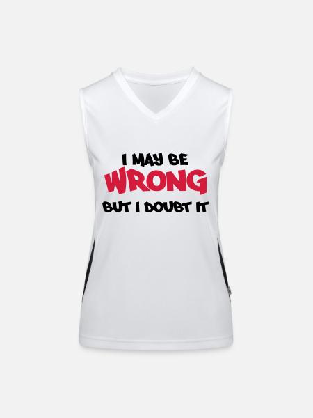 I may be wrong, but I doubt it - Women's Functional Contrast Tank Top - white/black - Front