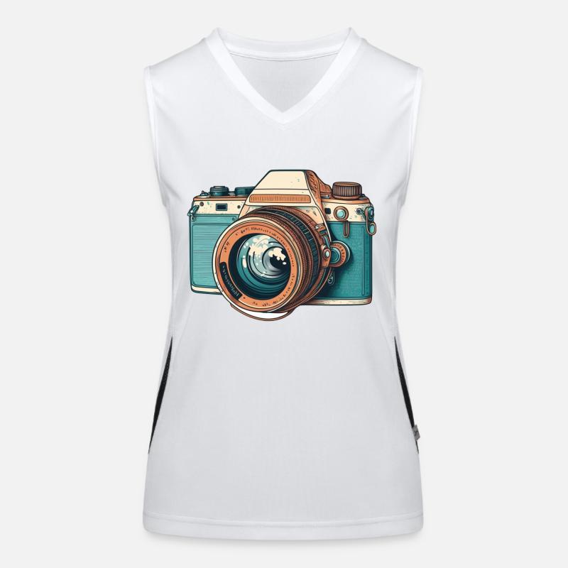 Retro Camera Women's Functional Contrast Tank Top