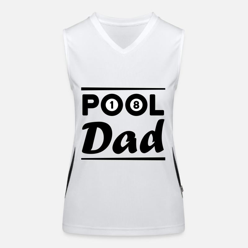Pool dad (Billardkugeln 1 und 8, Billardqueues) Funktionelles Kontrast-Tank Top für Frauen