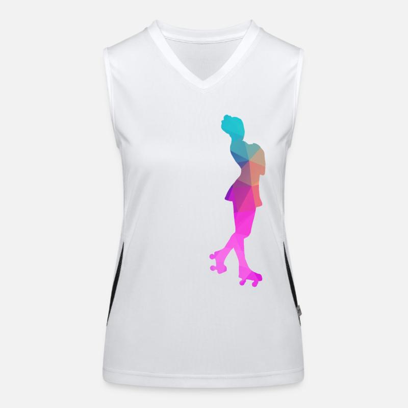Rollkunstlauf Rollschuh Pirouette Polygon Geschenk Funktionelles Kontrast-Tank Top für Frauen